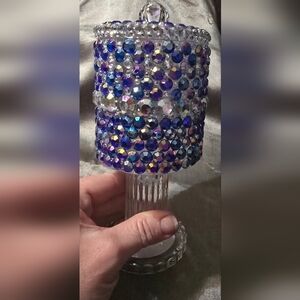 Blue/purple And A/B Hand Crafted Decorative Rhinestone Apothocary Jar